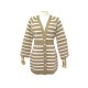 NEUF ROBE PULL CHANEL GILET LONG A RAYURES P51639 M 40 EN CACHEMIRE DRESS 3900€