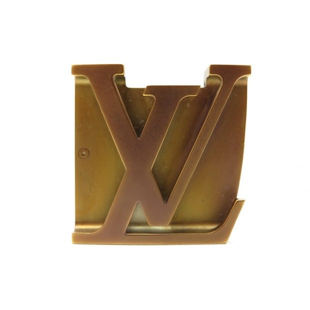 BOUCLE DE CEINTURE LOUIS VUITTON LOGO LV 40 MM EN METAL BRONZE BELT BUCKLE