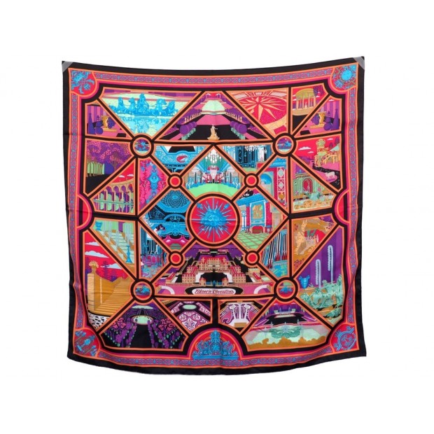 NEUF FOULARD HERMES FLANERIE A VERSAILLES PAR PIERRE MARIE SOIE MULTICOLORE 375€