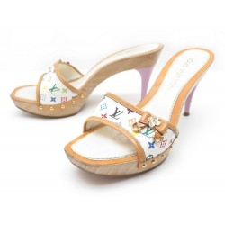CHAUSSURES LOUIS VUITTON 36.5 SANDALES TOILE MONOGRAM MULTICOLORE MURAKAMI 650€