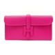 NEUF POCHETTE HERMES JIGE ELAN 29 CUIR MYSORE ROSE SHOKING + BOITE POUCH 2650€