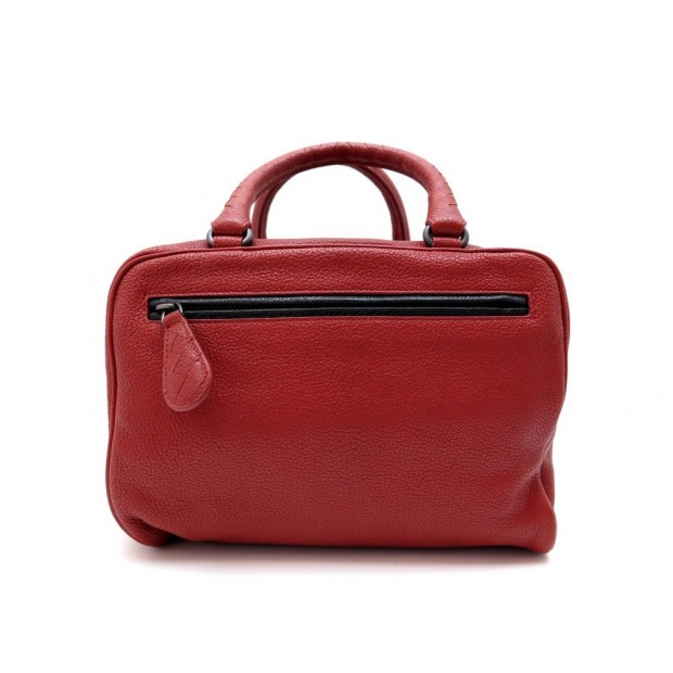 NEUF SAC A MAIN BOTTEGA VENETA BOSTON EN CUIR GRAINE ROUGE HAND BAG 2600€