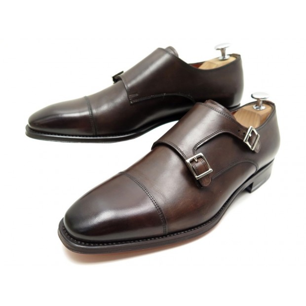 CHAUSSURES SANTONI MOCASSINS CUIR MARRON 