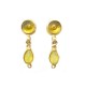 NEUF BOUCLES D'OREILLES CHANEL PENDANTES PERLES JAUNES METAL DORE EARRINGS 570€