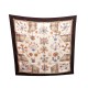 FOULARD HERMES HERBIER DE GAVARNIE CARRE EN SOIE JACQUARD MARRON SILK SCARF 350€