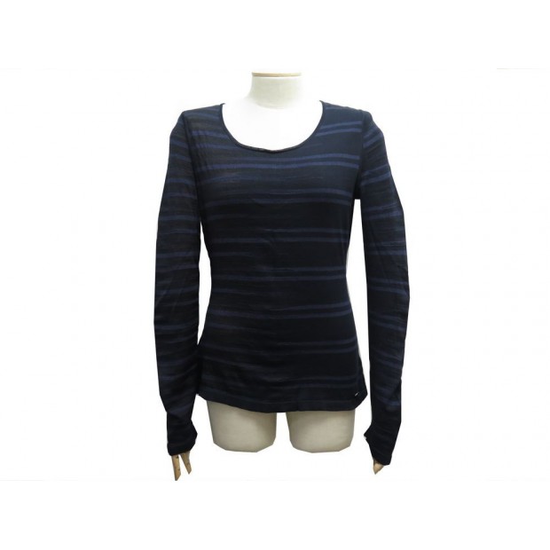 HAUT CHANEL PULL P35734 T40 M EN COTON BLEU MARINE BLUE NAVY COTTON SWEATER 750€