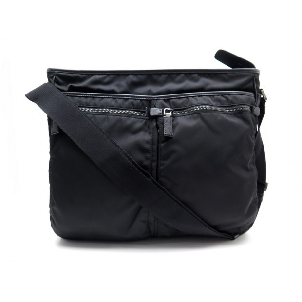 SAC A MAIN PRADA BESACE BANDOULIERE EN TOILE NYLON NOIR SACOCHE HAND BAG 1550€