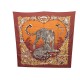 FOULARD HERMES JUNGLE LOVE ROBERT DALLET CARRE EN SOIE MARRON SILK SCARF 350€