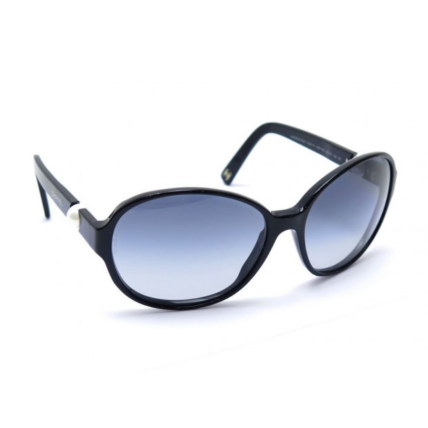 LUNETTES DE SOLEIL CHANEL PERLE 5131-H EN PLASTIQUE NOIR + ETUI SUNGLASSES 540€