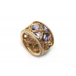 NEUF BAGUE CHOPARD IMPERIALE OR ROSE DIAMANTS AMETHYSTE 