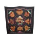 FOULARD HERMES LES BEAUX JOURS DE BONSAI BASCHET CARRE EN SOIE NOIR SCARF 350€