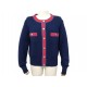 NEUF GILET CHANEL CARDIGAN P45335 L 42 EN CACHEMIRE BLEU MARINE PULL VEST 3900€