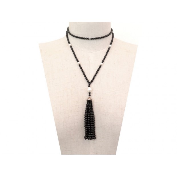 COLLIER TIFFANY & CO PERLES ONYX ET PERLES NOIR GATSBY Ziegfeld Collection