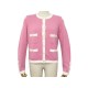 NEUF CARDIGAN CHANEL GILET T 42 L EN CACHEMIRE ROSE