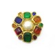 VINTAGE BROCHE CHANEL GRIPOIX 1989 DE CASTELLANE EN PLAQUE OR & PIERRES BROOCH