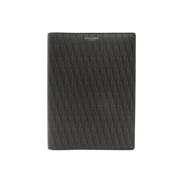 NEUF PORTE BLOC NOTES SAINT LAURENT COUVERTURE AGENDA 345060 TOILE MARRON