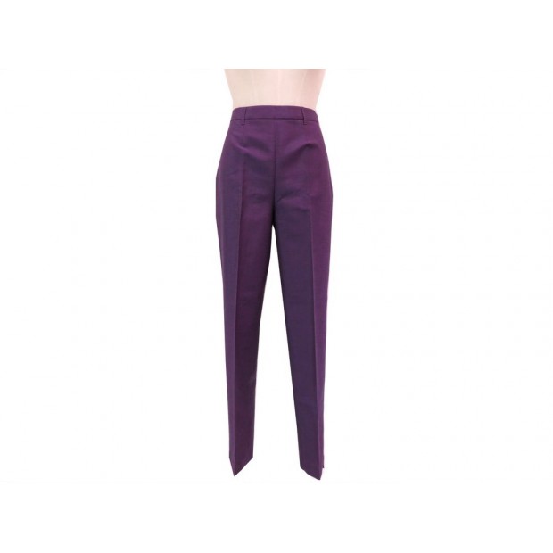 NEUF PANTALON YVES SAINT LAURENT T38 LAINE VIOLET 