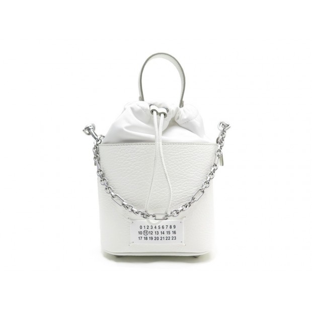 SAC MARGIELA BUCKET CUIR BLANC 