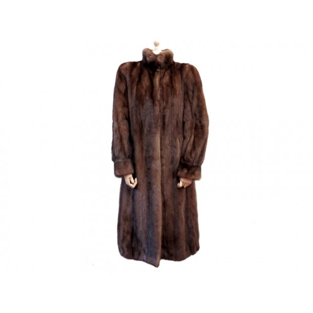 MANTEAU SPRUNG FRERES FEMME 42 L EN FOURRURE DE VISON MARRON FUR MINK COAT