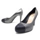 NEUF CHAUSSURES CHANEL ESCARPINS 41 EN CUIR ARGENTE + BOITE NEW PUMP SHOES 850€