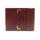 NEUF VINTAGE PORTE CHEQUIER MUST DE CARTIER CUIR BORDEAUX CHECKBOOK HOLDER 450€