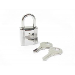 NEUF CADENAS HERMES POUR SAC A MAIN KELLY BIRKIN EN METAL ARGENT GOLDEN PADLOCK