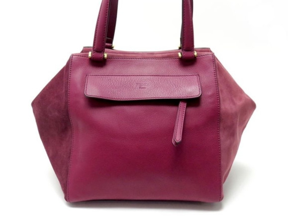 sac a main fendi boxy 8bn251 cuir daim bordeaux