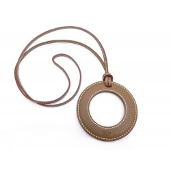 NEUF LOUPE HERMES IN THE POCKET EN CUIR VEAU GRAS MARRON MAGNIFYING GLASS 585€