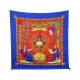 NEUF FOULARD HERMES 1789 LIBERTE EGALITE FRATERNITE JOACHIM METZ SOIE BLEU 375€