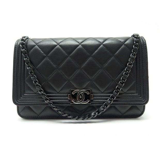 SAC A MAIN CHANEL WALLET ON CHAIN WOC ALL BLACK 