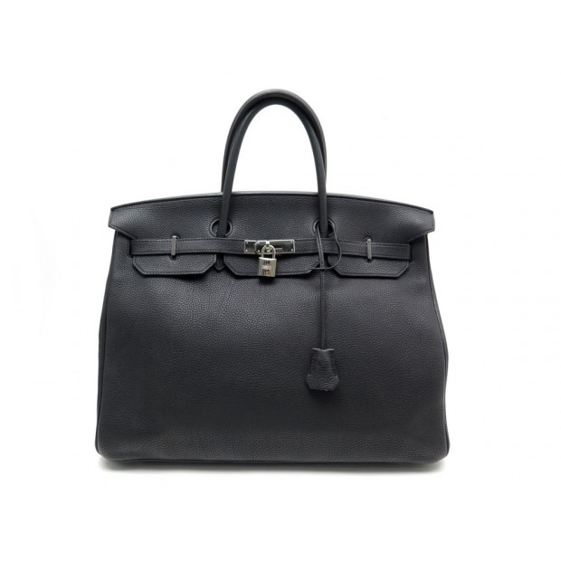 SAC A MAIN HERMES BIRKIN 40 CUIR TOGO NOIR & ATTRIBUTS PALLADIE 2015 