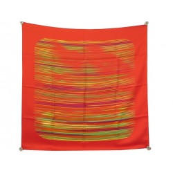 NEUF FOULARD HERMES FAUBOURG EXPRESS DIMITRI RYBALTCHENKO SOIE ROUGE SCARF 460€