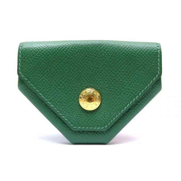 PORTE MONNAIE HERMES 24 EN CUIR EPSOM VERT + BOITE GREEN LEATHER WALLET 323€