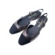 NEUF CHAUSSURES CHANEL ESCARPINS SLINGBACK G31319 35.5 CUIR & TOILE + BOITE 710€