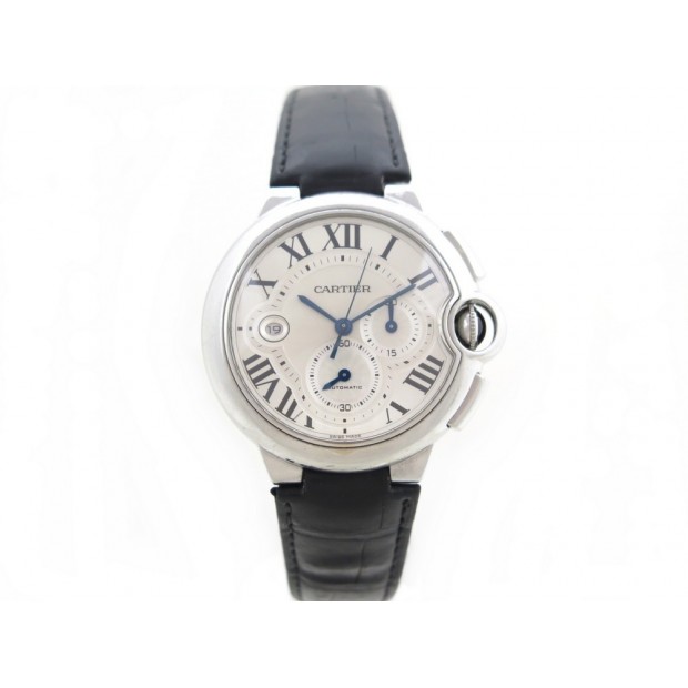 MONTRE CARTIER BALLON BLEU 3109 AUTOMATIQUE CHRONOGRAPHE 44MM ACIER +BOITE 8500€