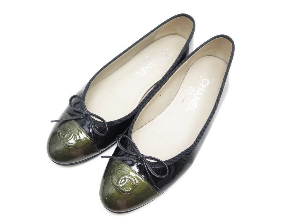 chaussures chanel ballerines logo cc g02819 38 cuir
