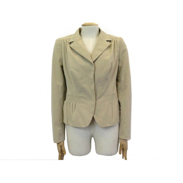 NEUF VESTE PRADA P5334 TAILLE 44 IT 38 FR EN COTON BEIGE NEW COTTON JACKET 980€