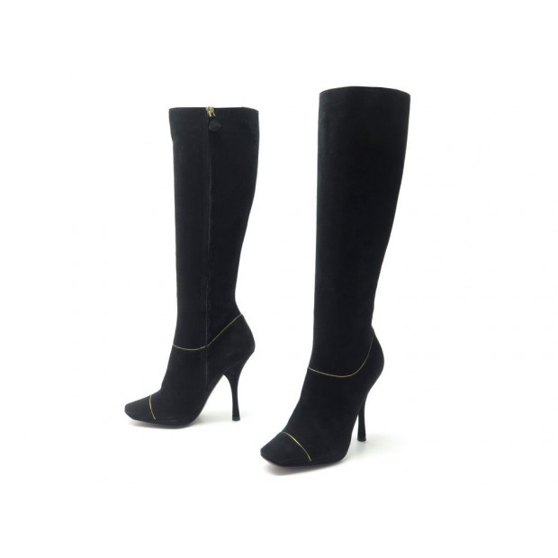 NEUF BOTTES LOUIS VUITTON MINIMALISA 36 EN DAIM NOIR + BOITE BOOTS SHOES 1100€