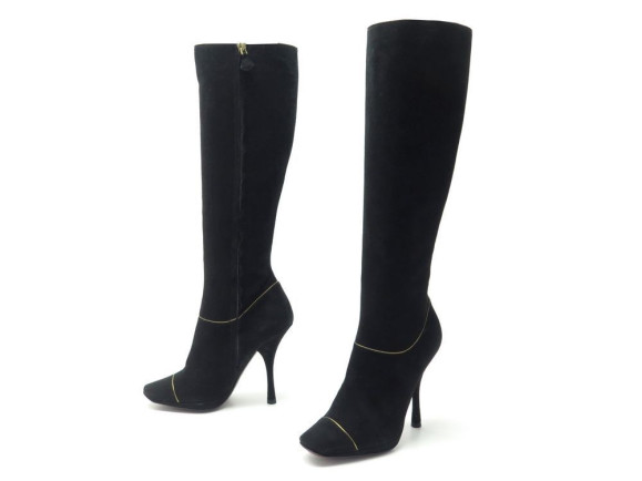 bottes louis vuitton minimalisa 36 en daim noir