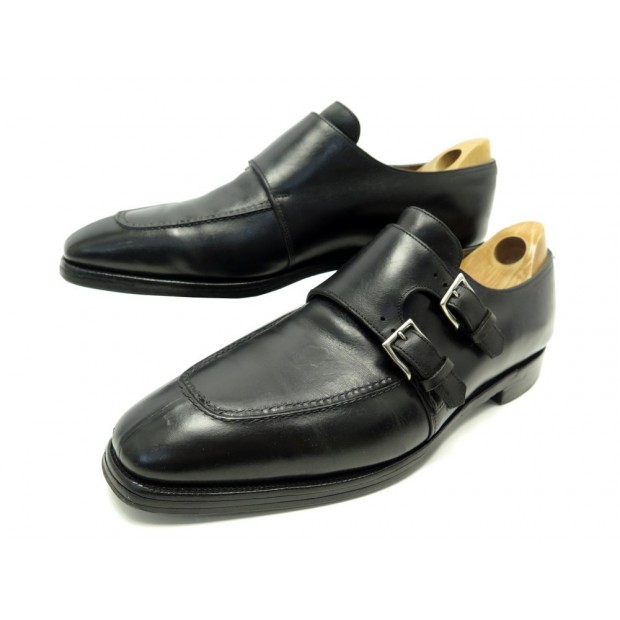 CHAUSSURES JOHN LOBB VINTAGE 2000 9.5E 43.5 MOCASSINS BI BOUCLE CUIR NOIR 1285€