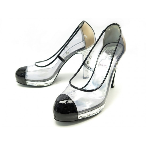 CHAUSSURES CHANEL ESCARPINS TRANSPARENT T39 