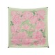 FOULARD HERMES LES PIVOINES SOIE VERT 