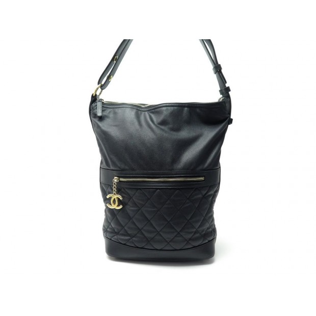 SAC A MAIN CHANEL HOBO A57966 SEAU CUIR CAVIAR MATELASSE NOIR HAND BAG 3800€