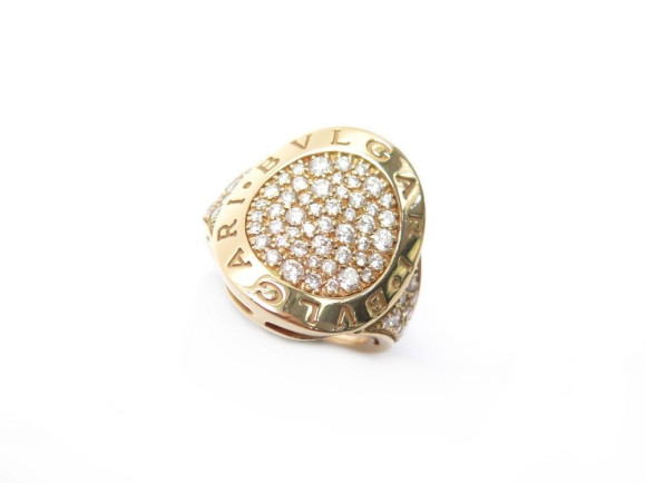 bague bulgari bulgari t 51 en or rose 18k diamants
