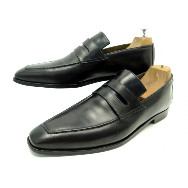 CHAUSSURES BERLUTI ANDY WARHOL 8.5 42.5 MOCASSINS CUIR NOIR LOAFERS SHOES 1650€