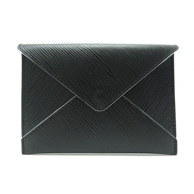 NEUF POCHETTE LOUIS VUITTON ENVELOPPE INVITATION DEFILE PM CUIR EPI NOIR POUCH