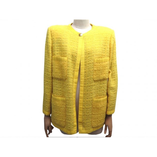 VESTE DE TAILLEUR CHANEL TWEED JAUNE 