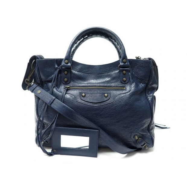 NEUF SAC A MAIN BALENCIAGA 235216 CUIR BLEU 