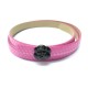 NEUF CEINTURE CHANEL CAMELIA T80 CUIR DE PYTHON ROSE NEW PINK LEATHER BELT 840€