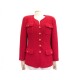 NEUF VESTE CHANEL BOUTONS LOGO CC TAILLE 42 L TWEED ROUGE NEW RED JACKET 4200€